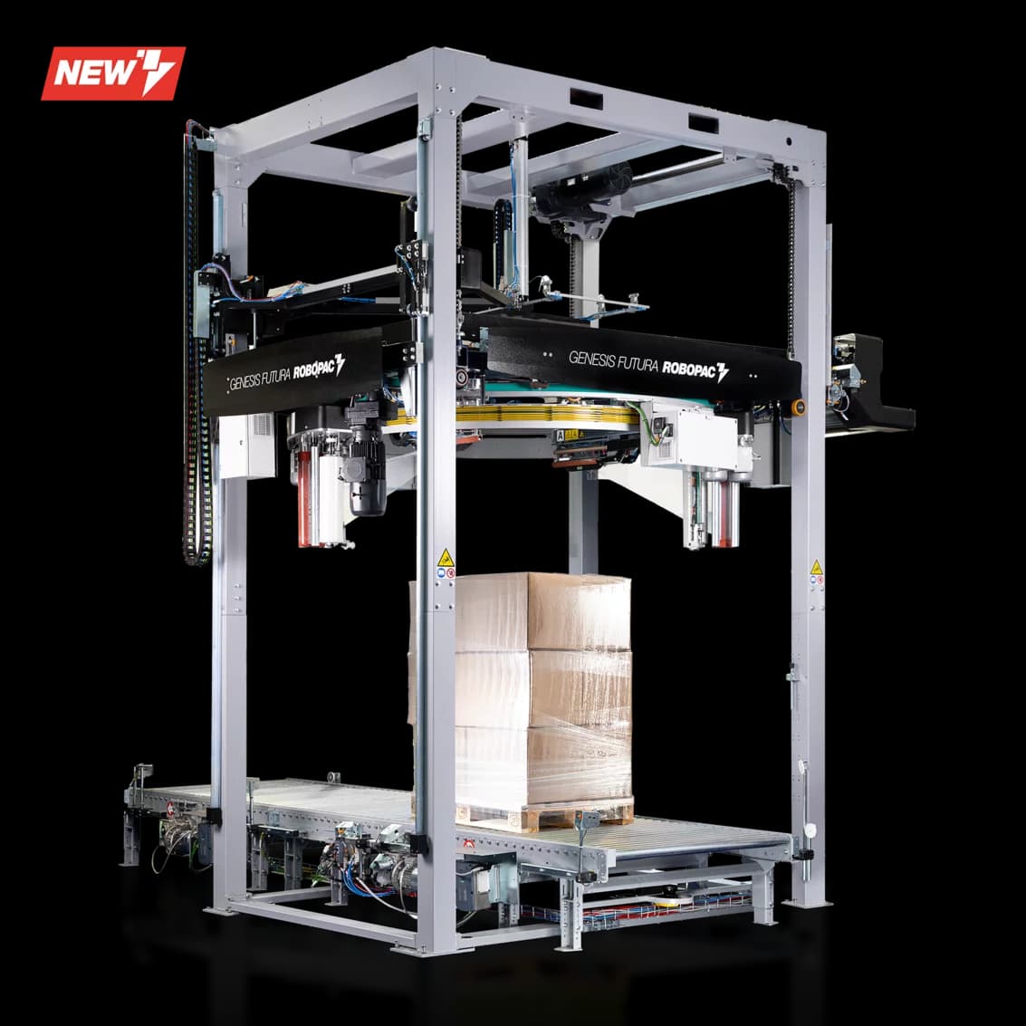 Envolvedora totalmente automática de anillo giratorio con 2 carros.