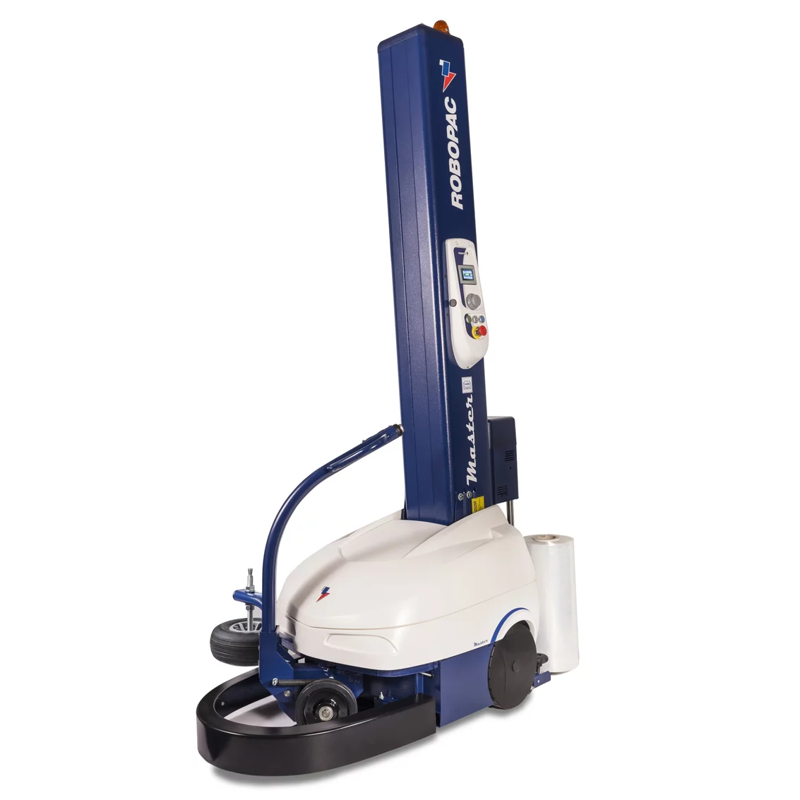 Robot autopropulsado para embalaje con film extensible.