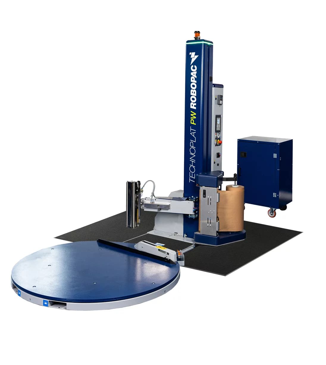 Mesa giratoria para bobinar con papel.